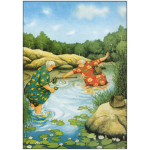 Postkarte - Alte Frauen angeln Flaschenpost - Inge Löök